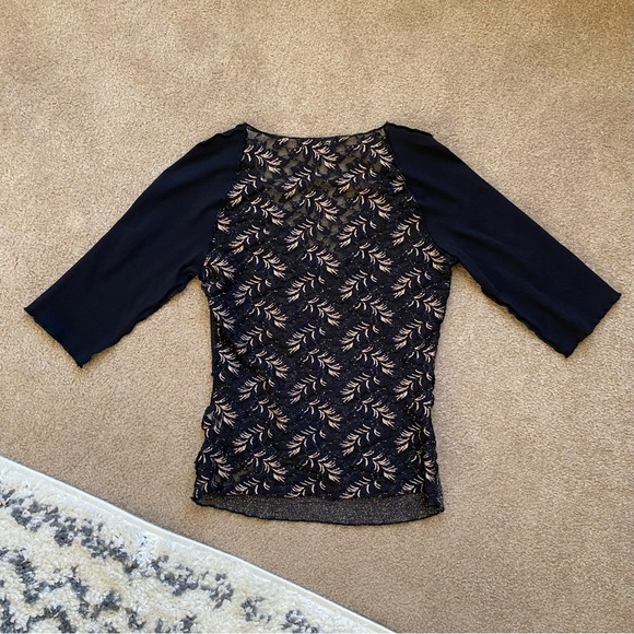 Ann Ferriday Y2K Lace Black Leopard Patchwork Top Whimsigoth Fairygoth Witchy - Picture 4 of 6